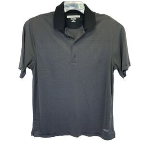 Greg Norman Play Dri Mens Medium Black/White Striped Golf Polo Shirt (Q21) NW/OT